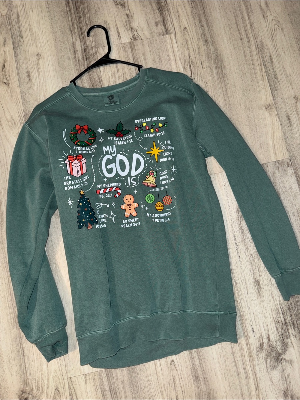 Comfort Colors green holiday graphic crewneck sweatshirt
